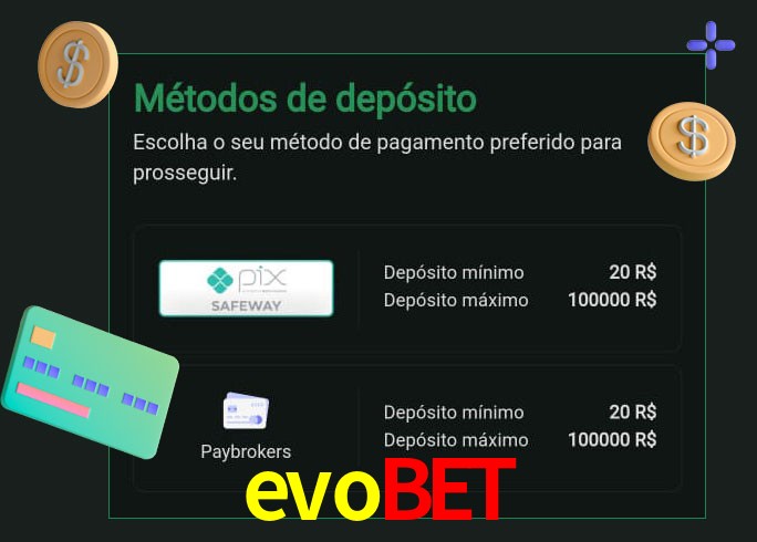 O cassino evobet oferece uma grande variedade de métodos de pagamento